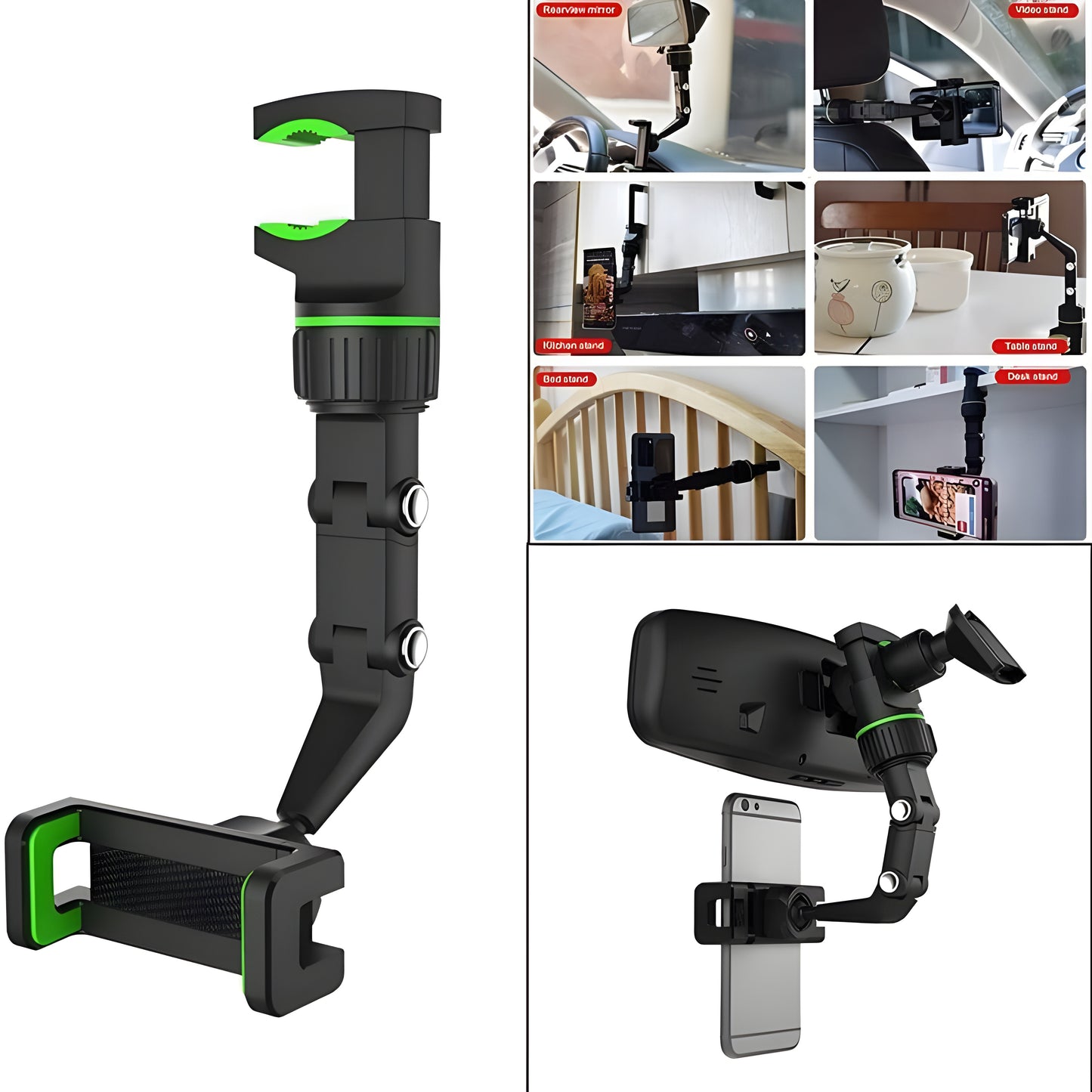 𝗔𝗱𝗷𝘂𝘀𝘁𝗮𝘀𝗯𝗹𝗲 𝗕𝗹𝗮𝗰𝗸 𝗠𝗼𝗯𝗶𝗹𝗲 𝗣𝗵𝗼𝗻𝗲 𝗛𝗼𝗹𝗱𝗲𝗿 𝗙𝗼𝗿 𝗛𝗼𝗺𝗲 𝗢𝗳𝗳𝗶𝗰𝗲